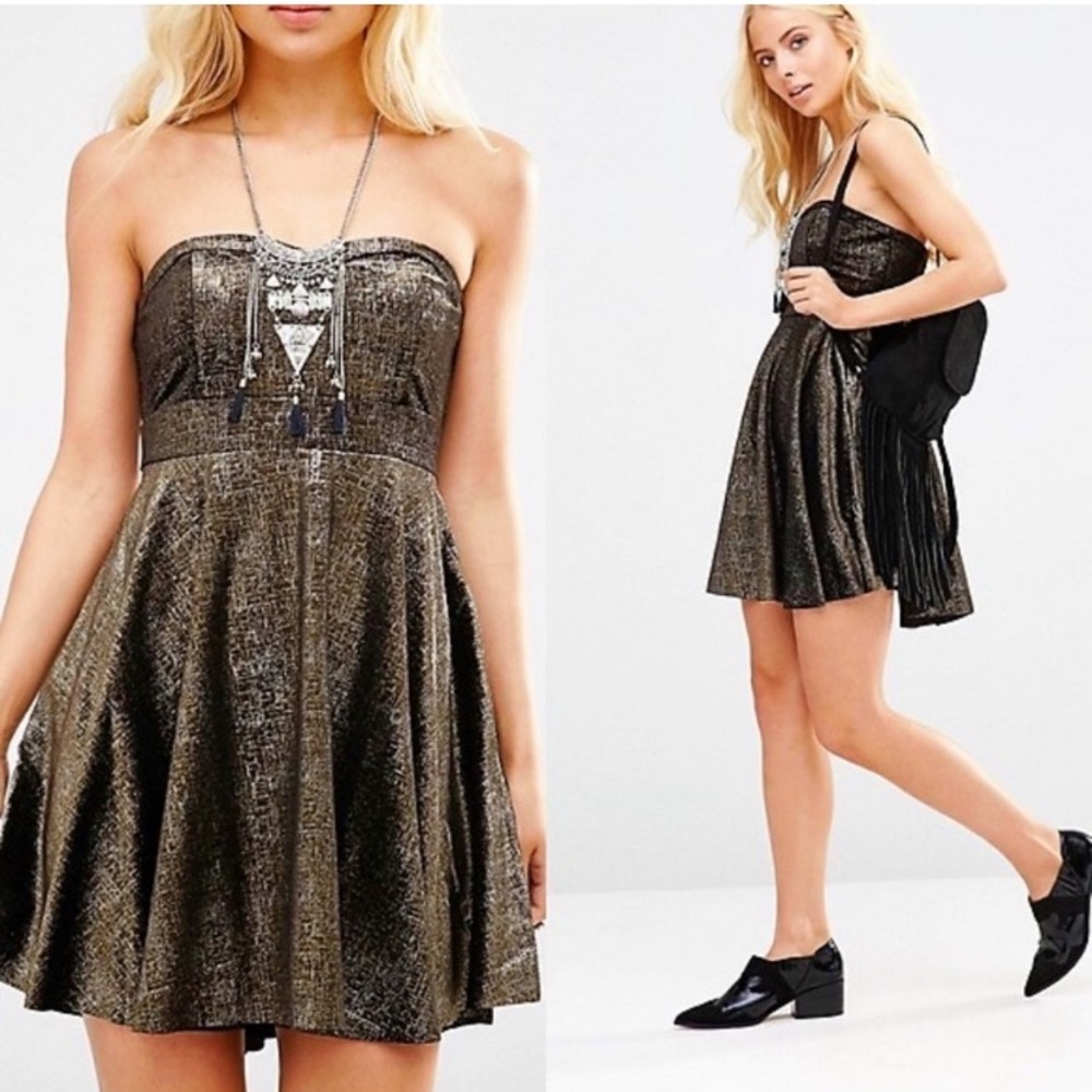 Free People Shattered Shine Velvet Mini Dress